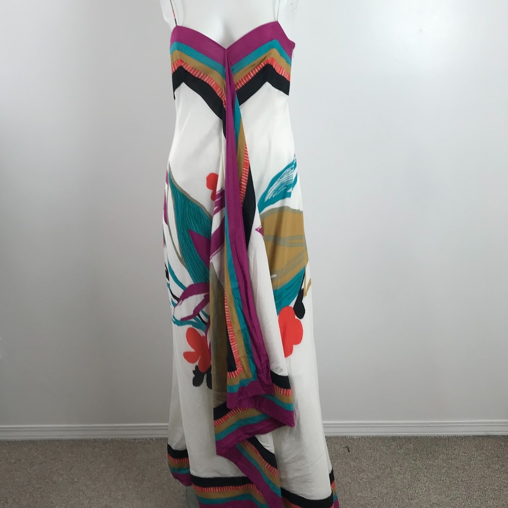 Club Monaco Silk Flowy Maxi Handkerchief Dress